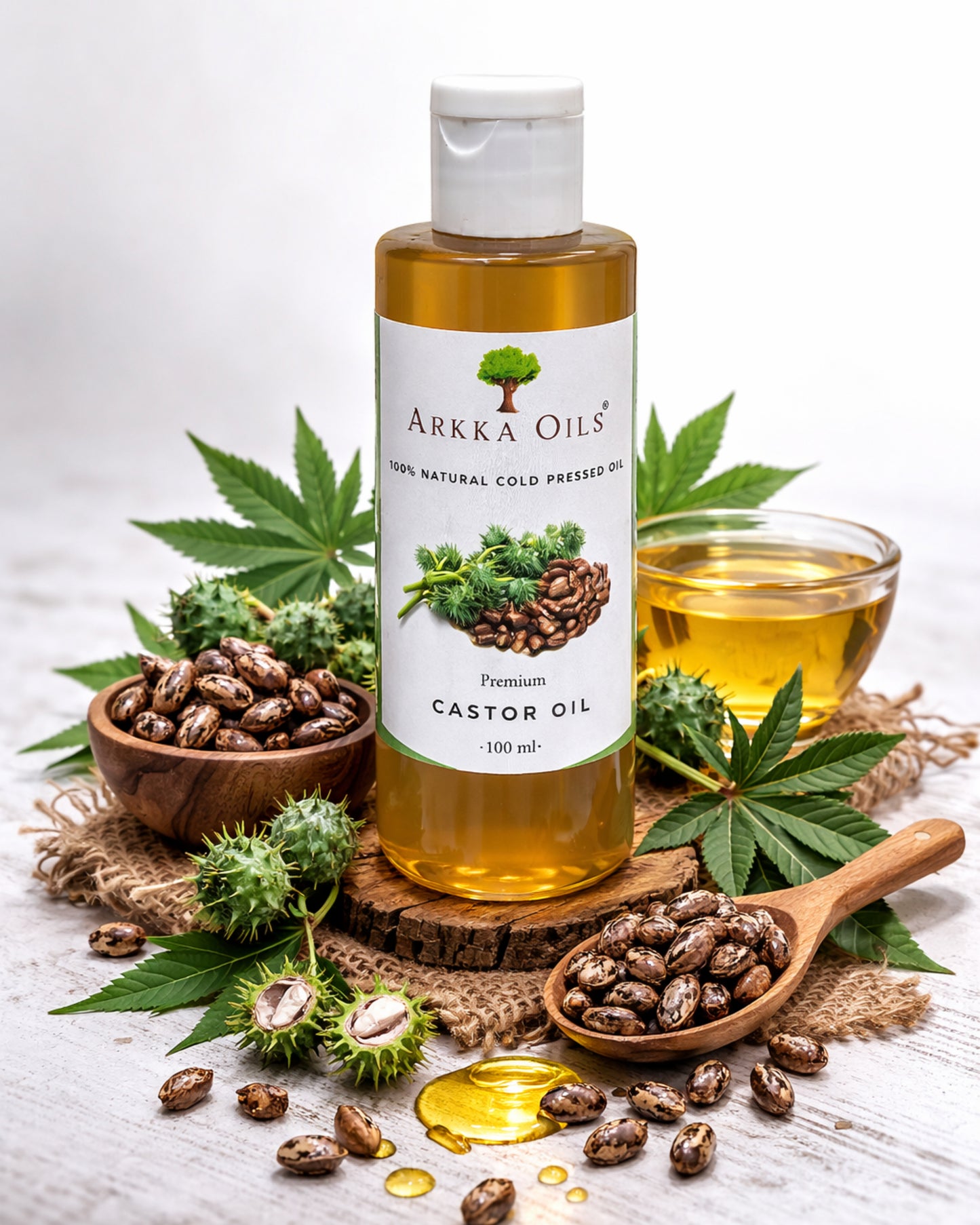 Castor Oil 100ml | For Hair Growth, Skin & Anti Inflammatory Benefits | Arkka Cold Pressed Oil