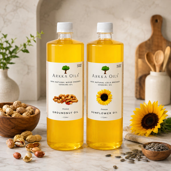 Arkka Groundnut + Sunflower Oil Duo Pack 2L (1L + 1L)