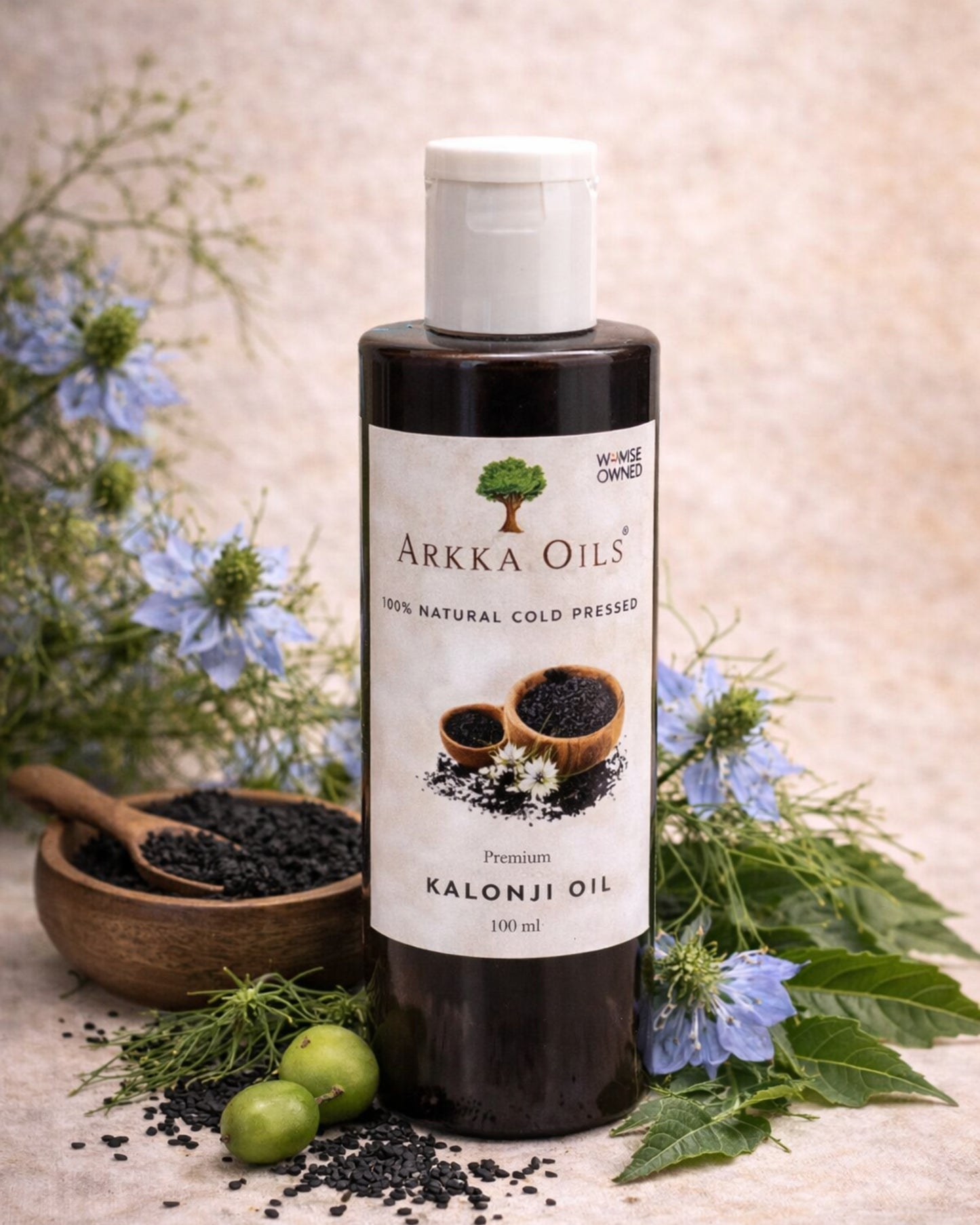 Kalonji Oil 100ml | Black Seed Oil | For Immunity, Hair & Skin | Arkka Cold Pressed Oil