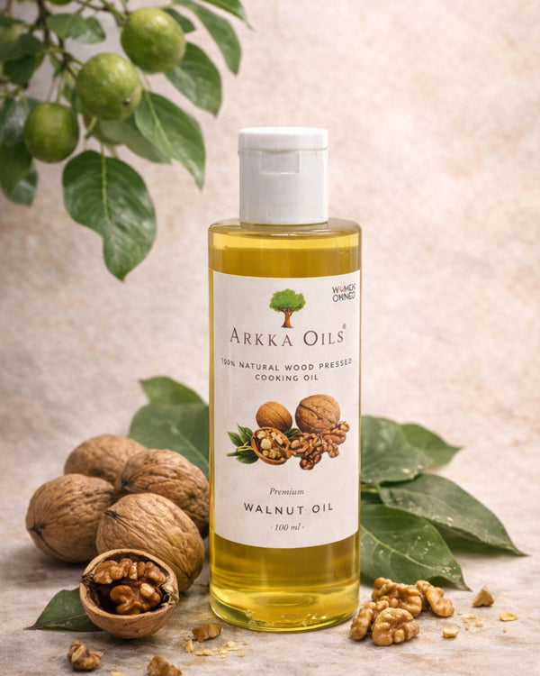 Walnut Oil 100ml | For Brain Health, Skin & Nutrition | Arkka Cold Pressed Oil